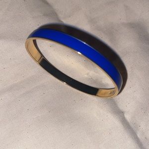 J. Crew Gold-Tone Bangle Bracelet with Cobalt Blue Enamel